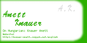 anett knauer business card